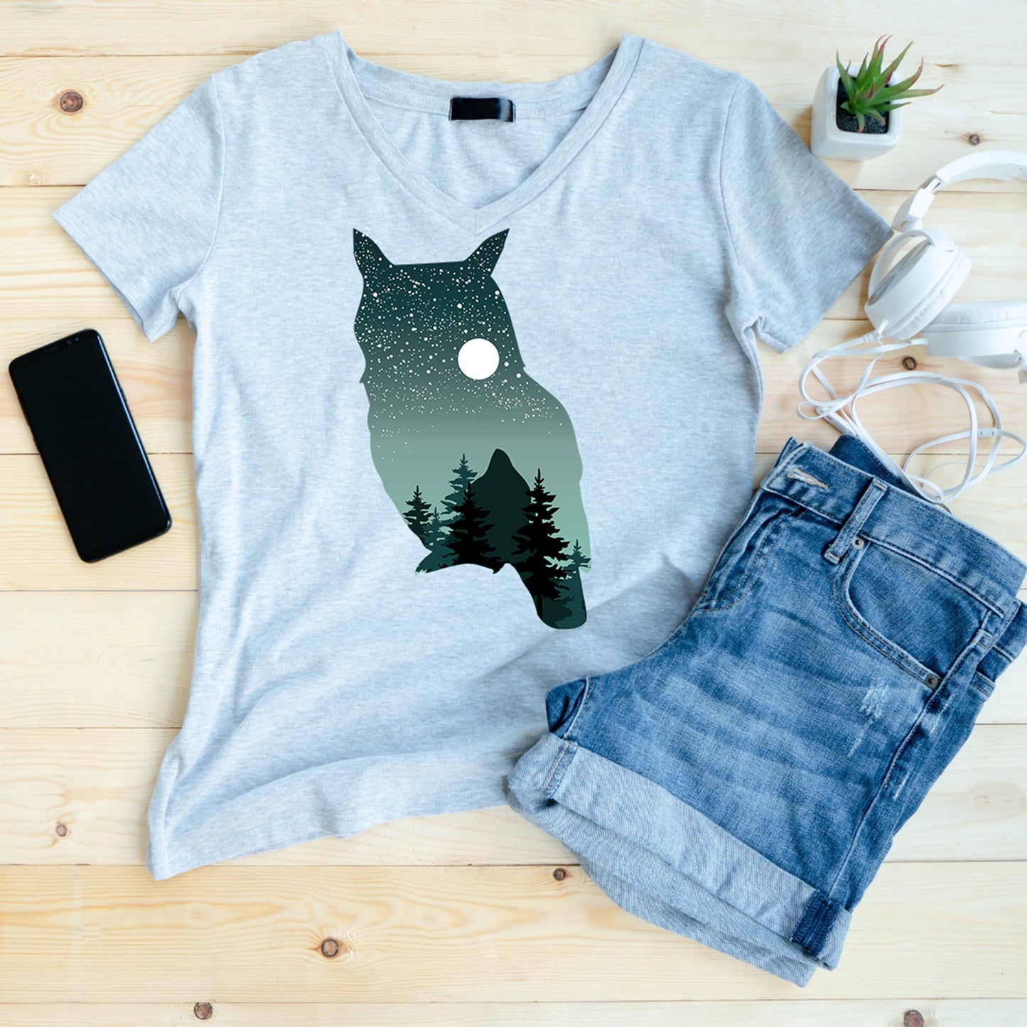 Owl with Starry Sky PNG
