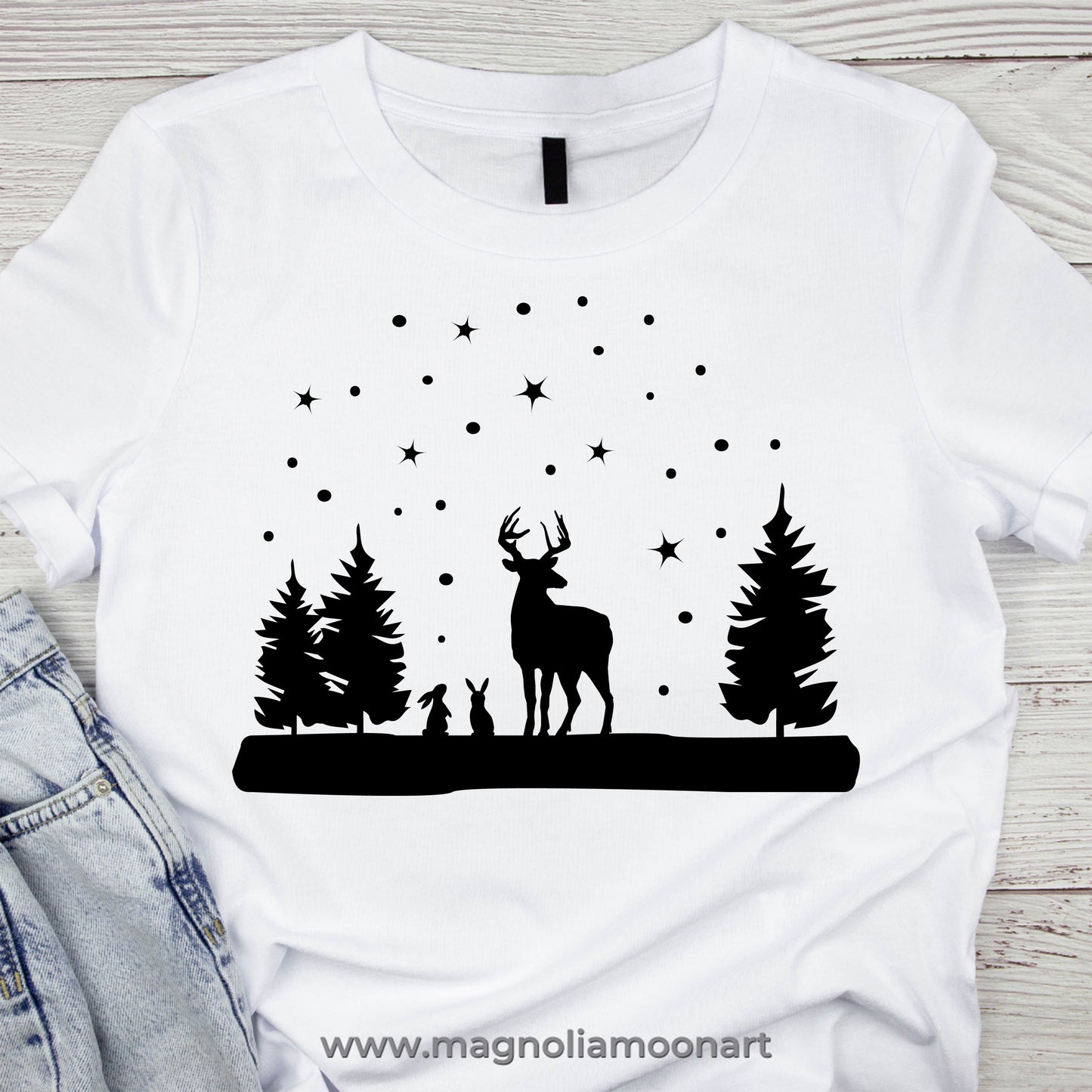 Christmas Deer and Bunnies SVG