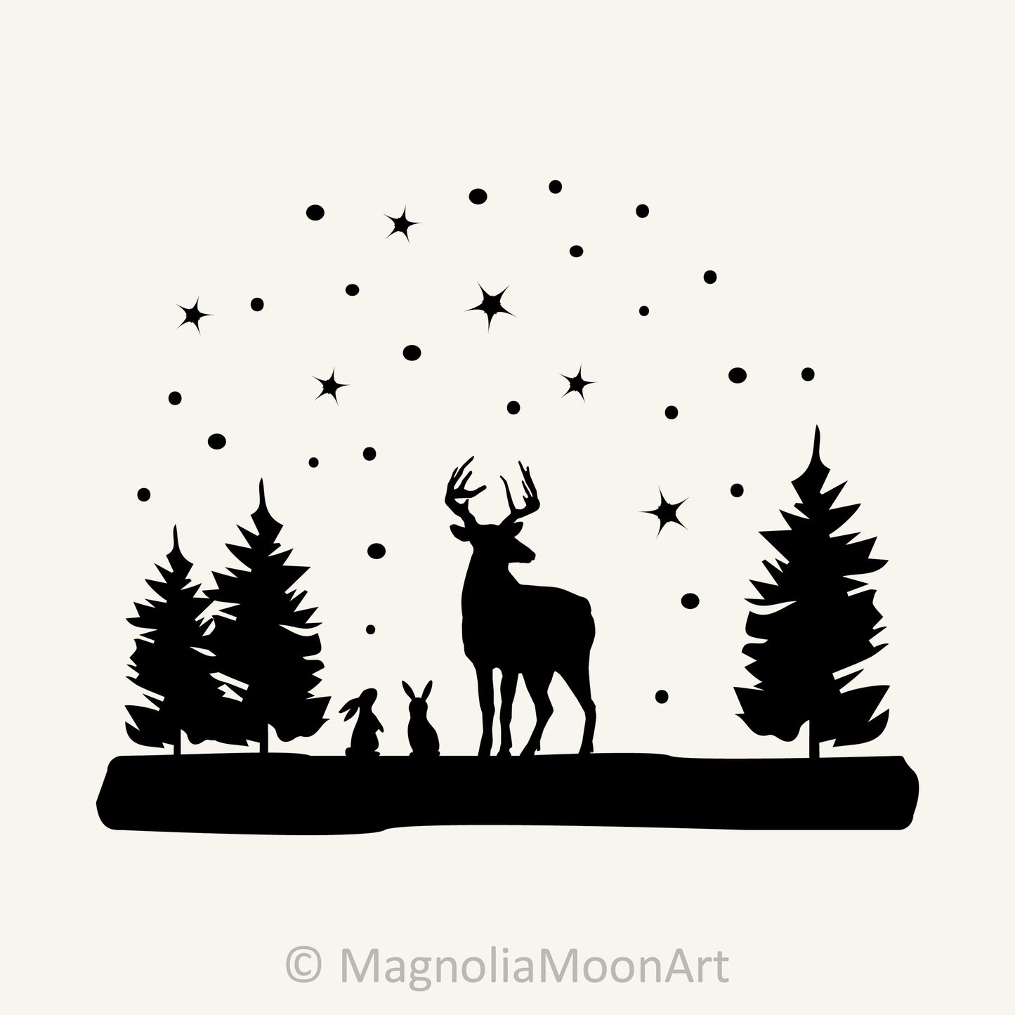 Christmas Deer and Bunnies SVG