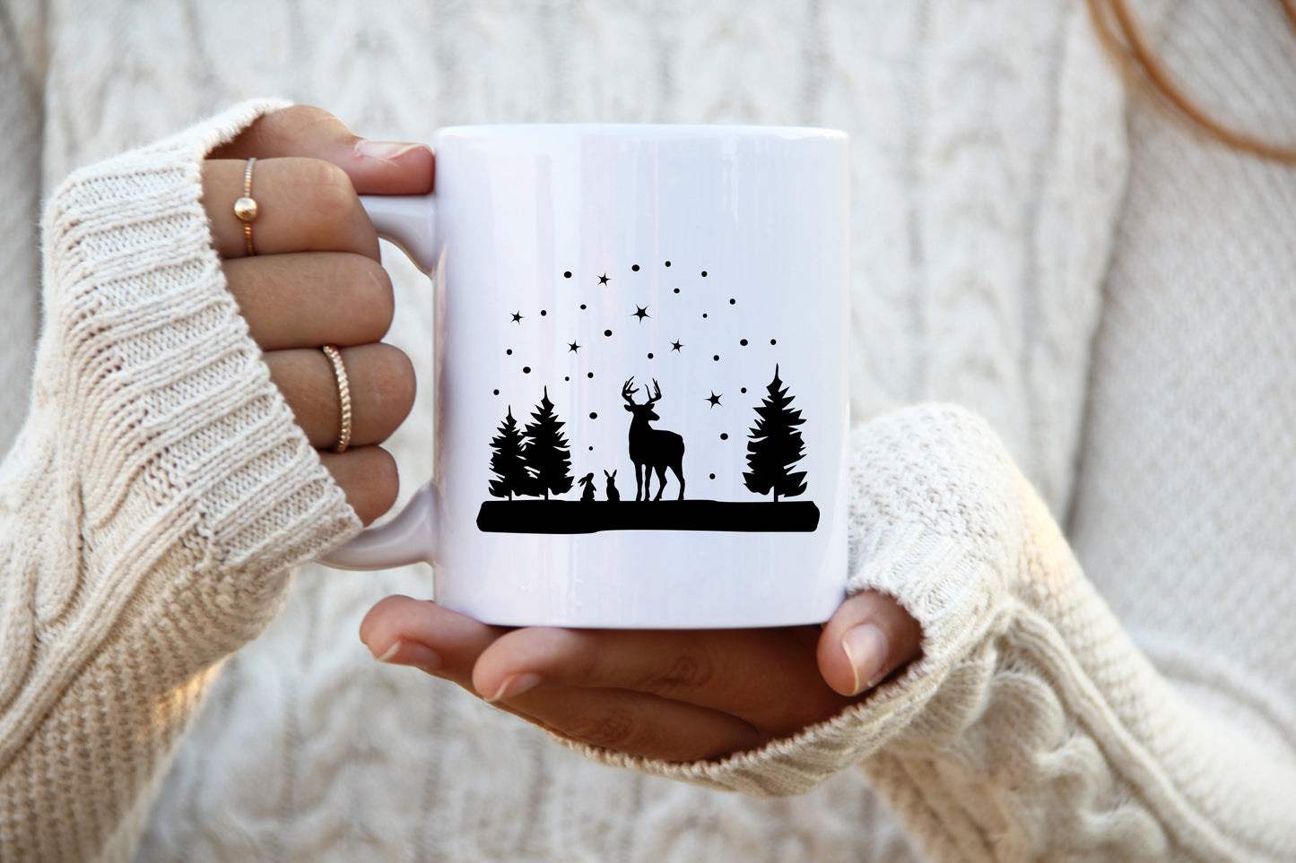 Christmas Deer and Bunnies SVG