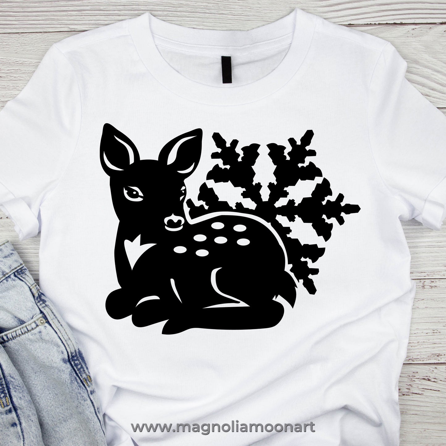 Baby Deer and Snowflake SVG
