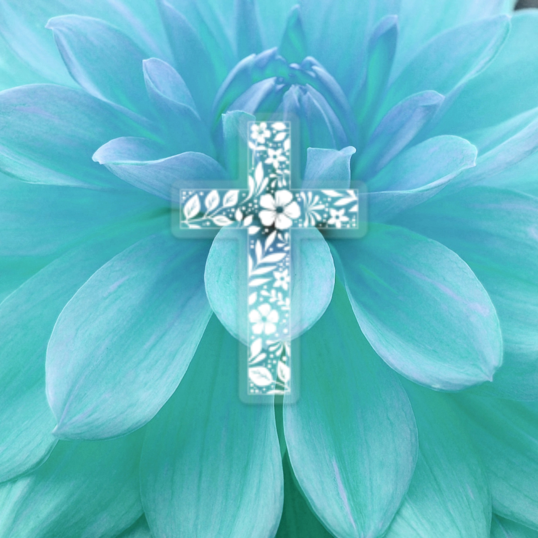 Floral Cross Clear Vinyl Sticker