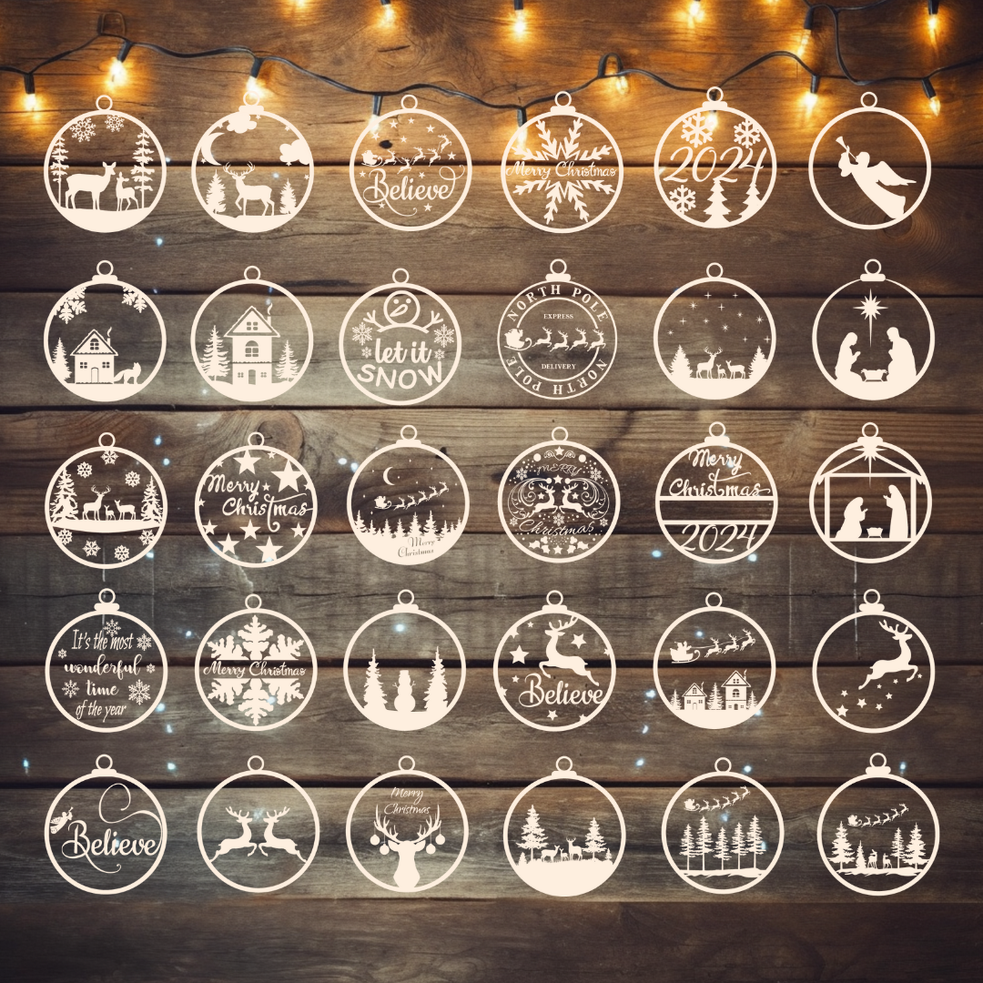 Christmas Ornaments Bundle SVG