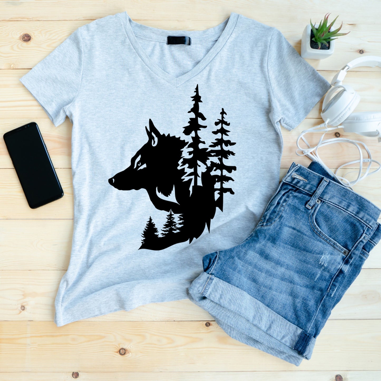 Wolf Forest Fantasy SVG