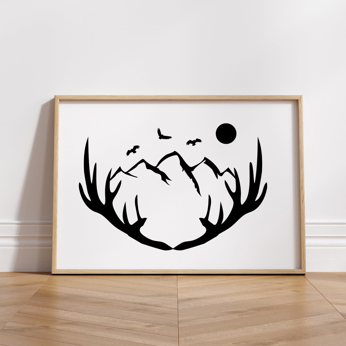 Antlers and Mountains SVG