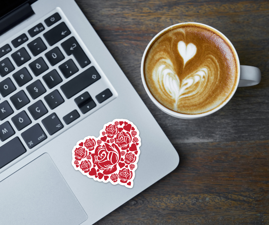 Rose Heart Sticker