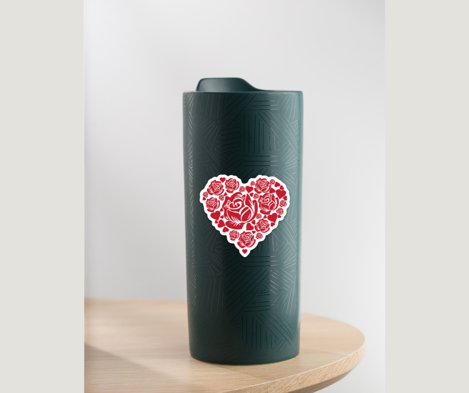 Rose Heart Sticker