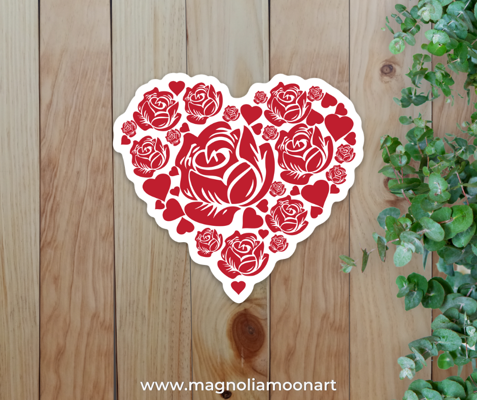 Rose Heart Sticker