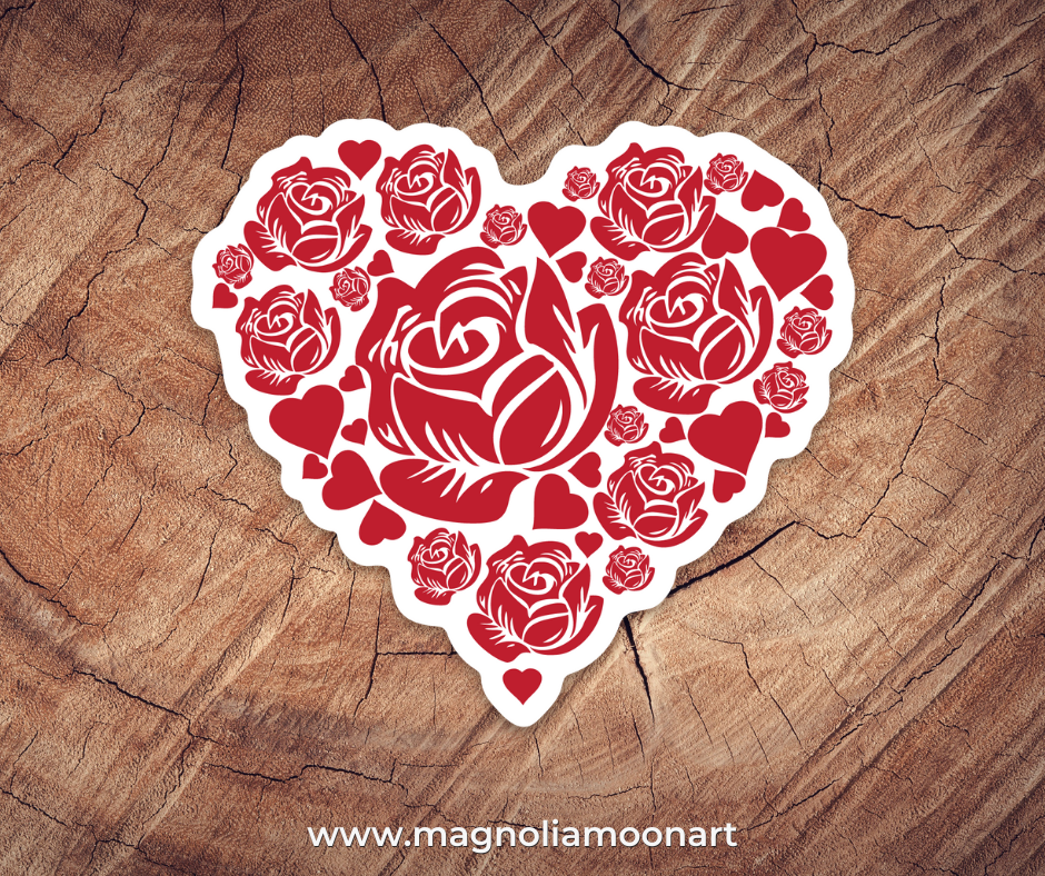 Rose Heart Sticker