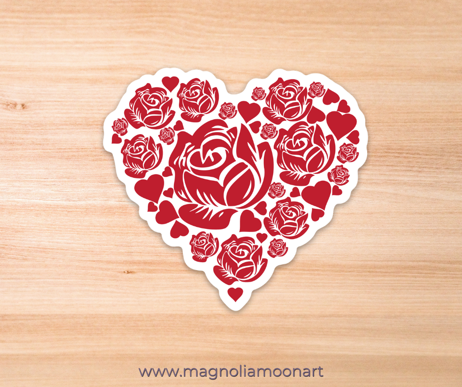 Rose Heart Sticker