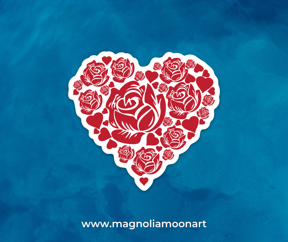 Rose Heart Sticker