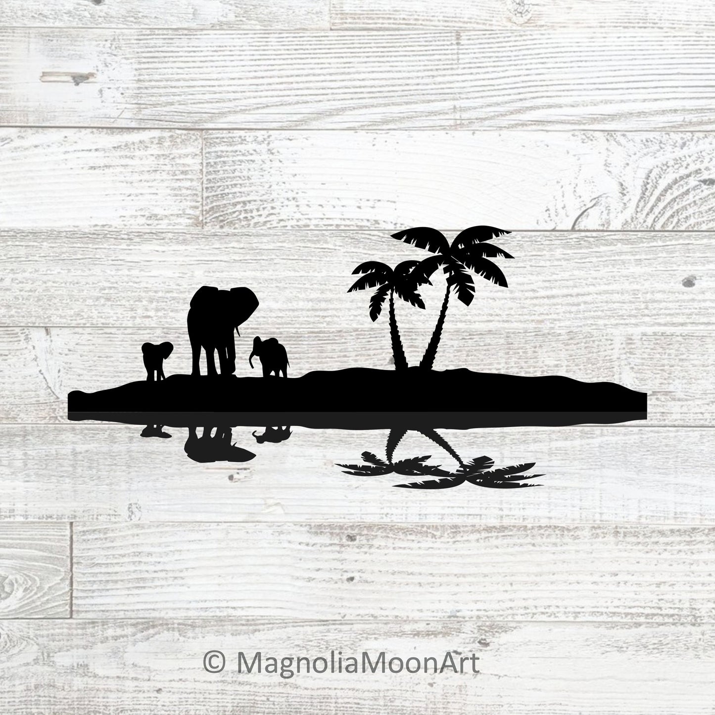 Elephant Family Reflection SVG