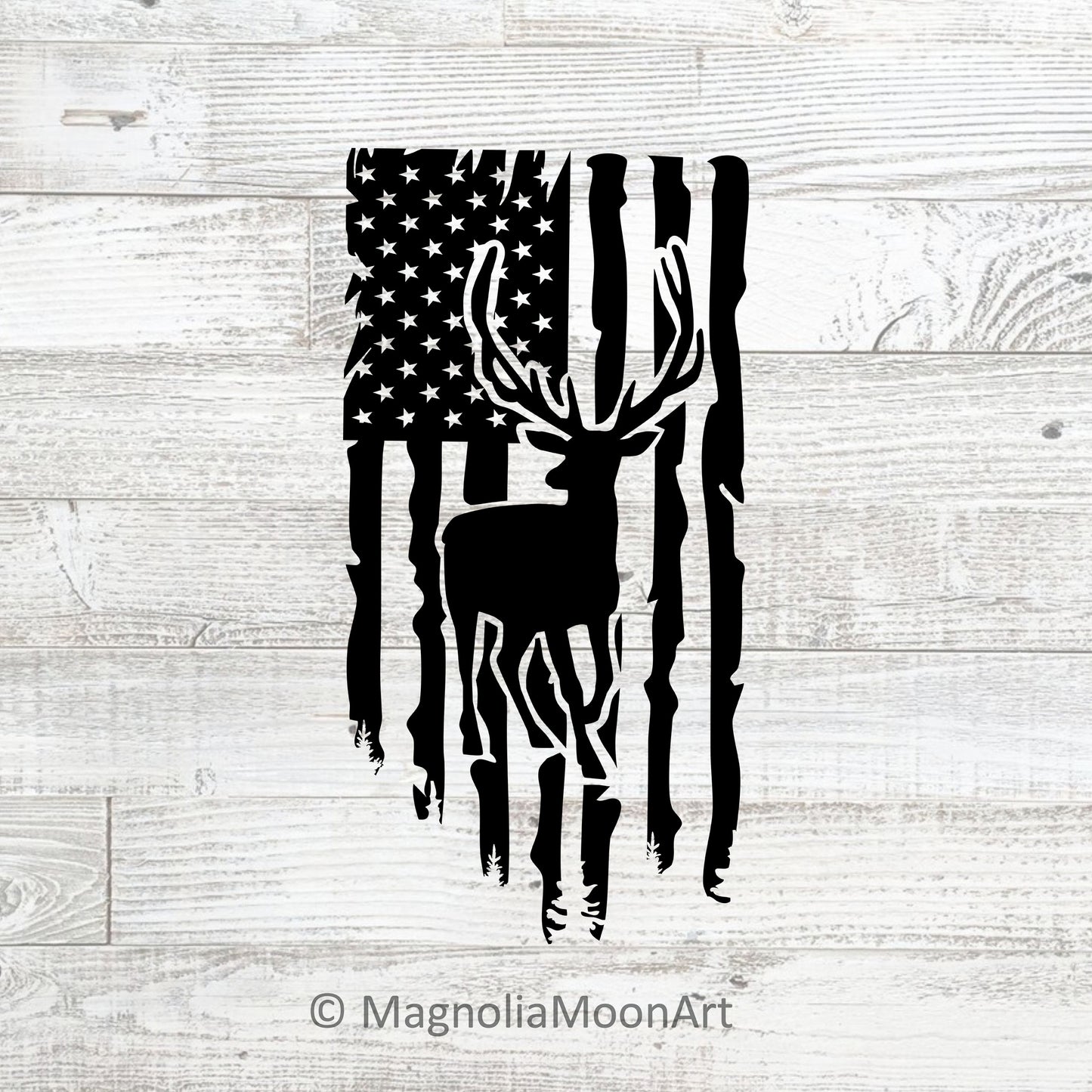 Deer Hunt Flag SVG
