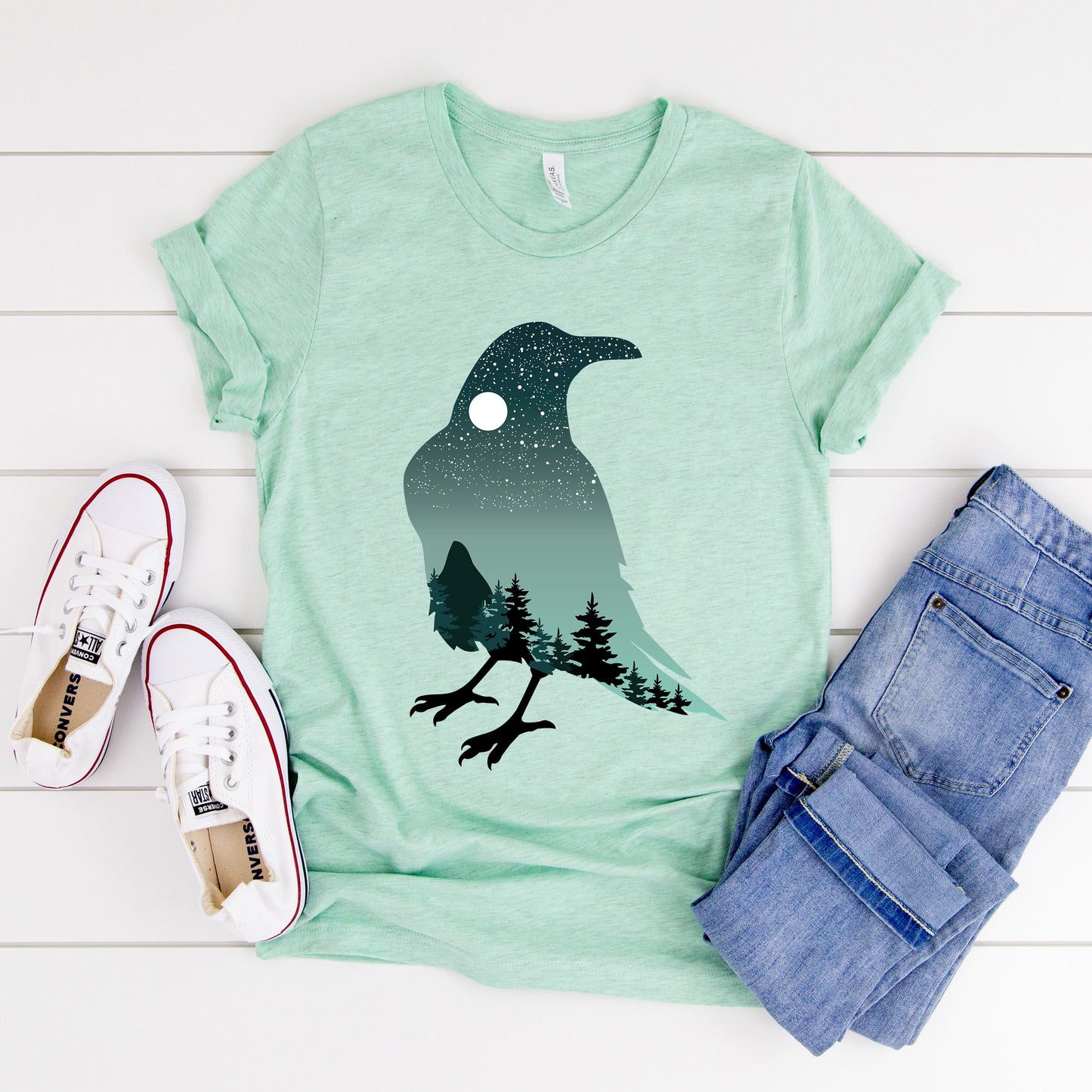 Raven with Starry Sky PNG