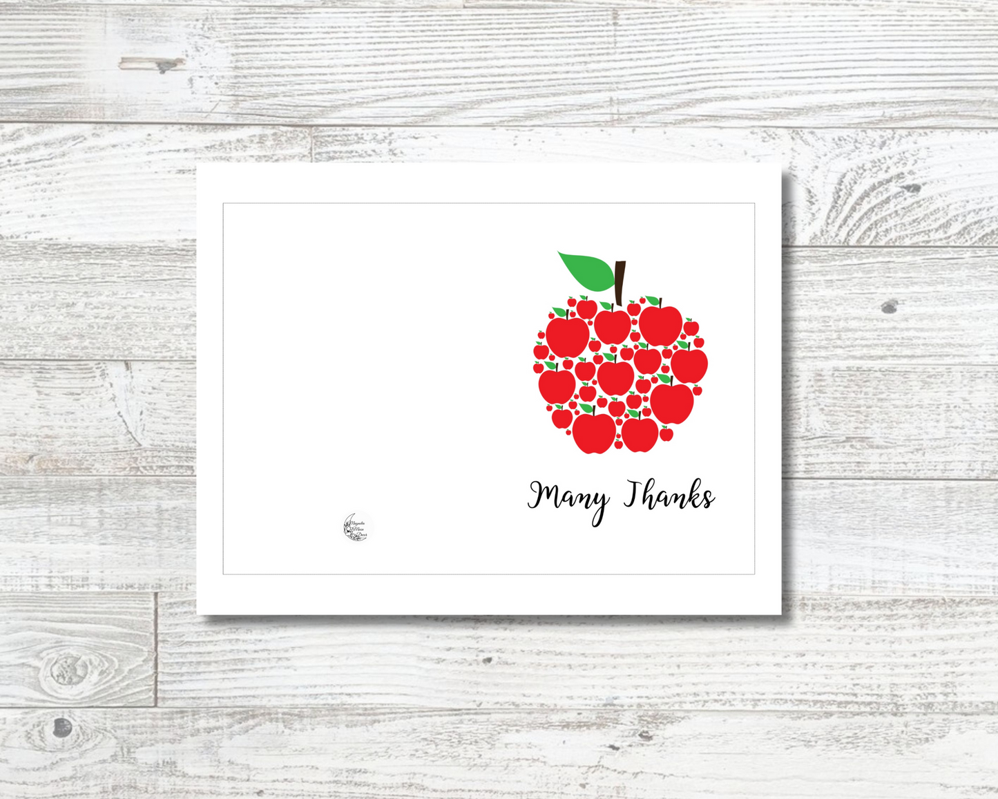 Many Thanks Apple Teacher Printable Card