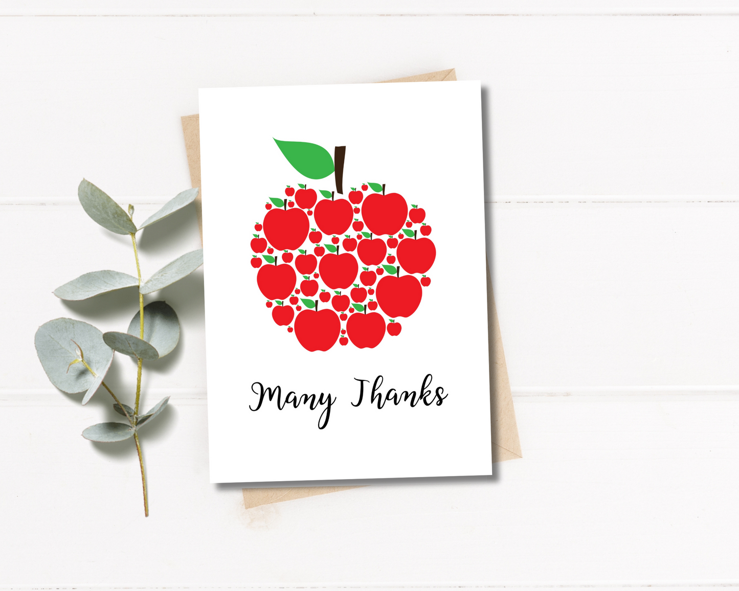 Many Thanks Apple Teacher Printable Card