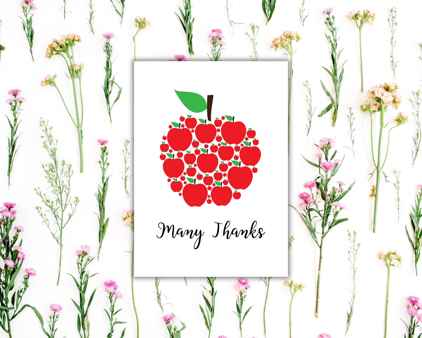 Many Thanks Apple Teacher Printable Card