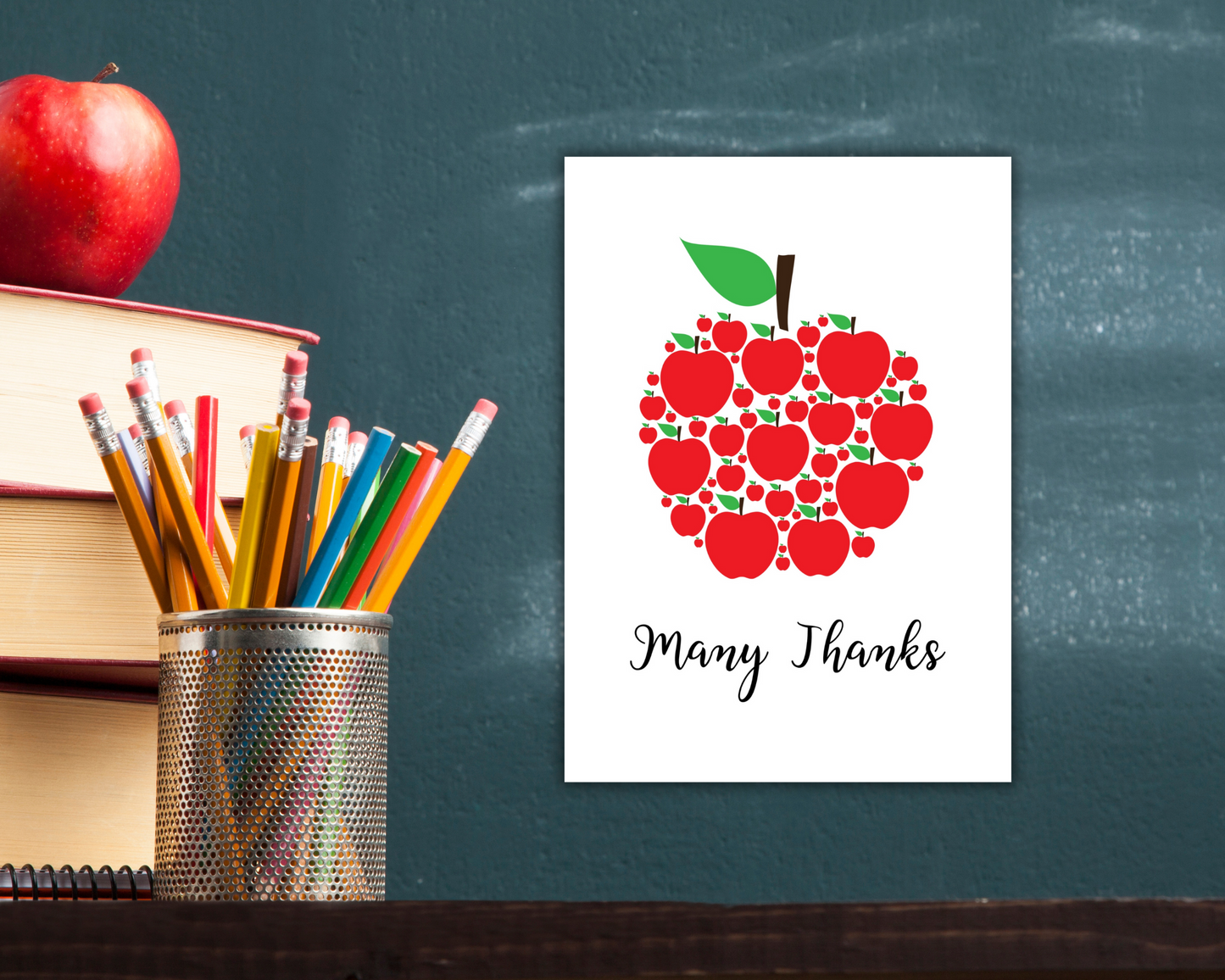 Many Thanks Apple Teacher Printable Card