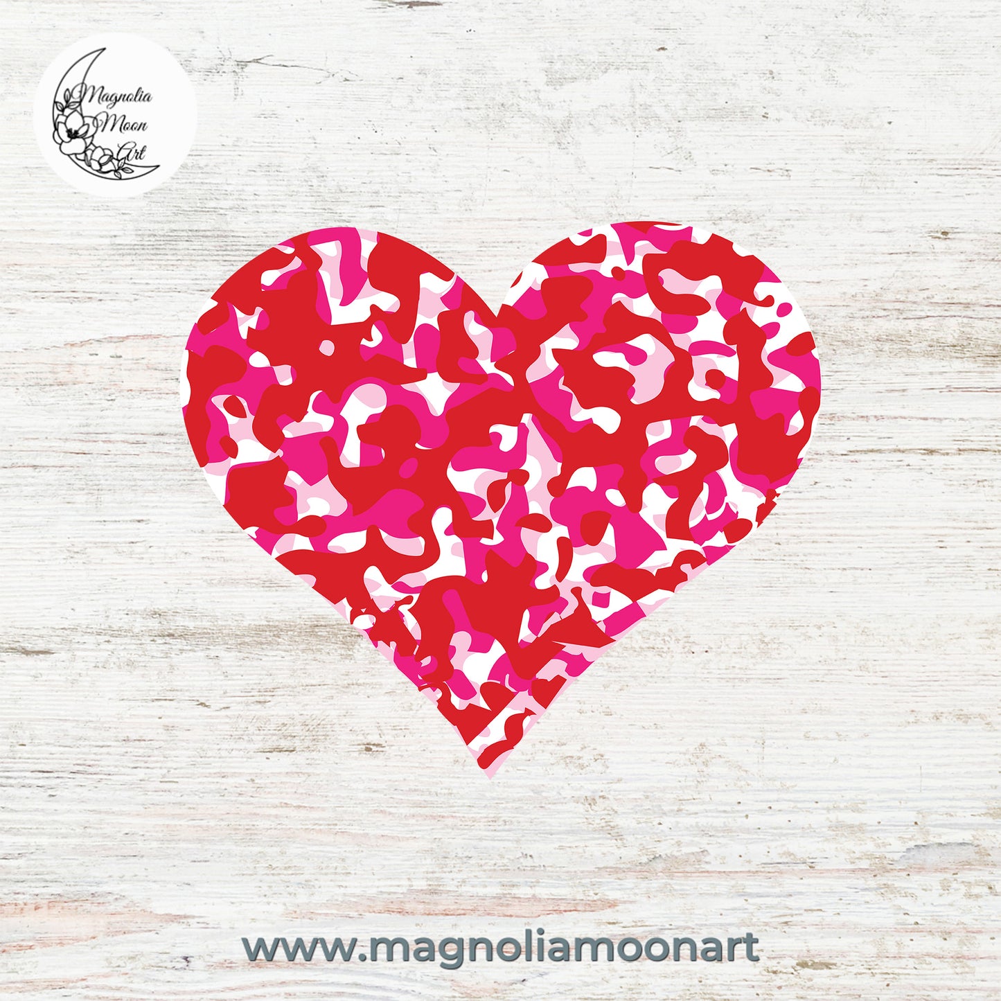 Camo Pink Heart PNG