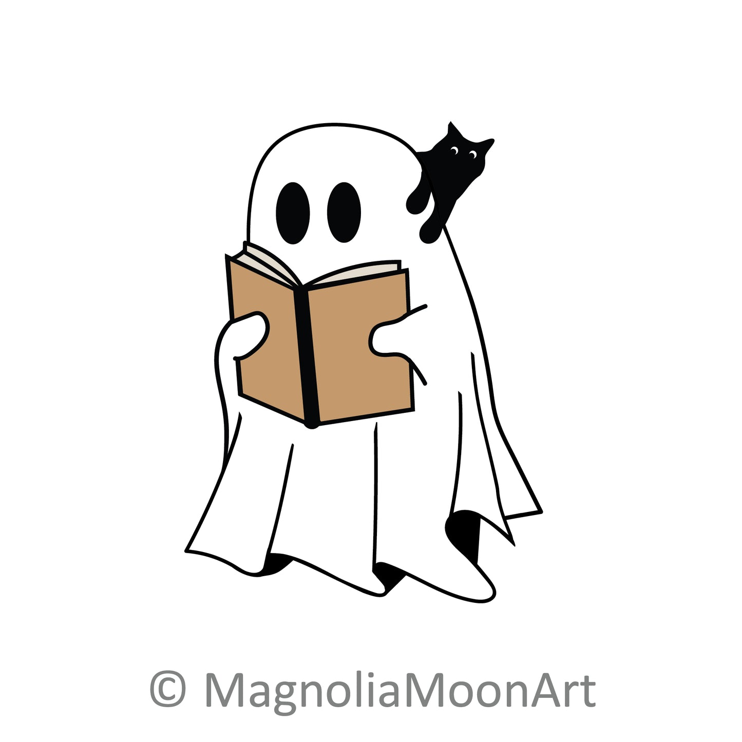 Ghost Reading a Book PNG