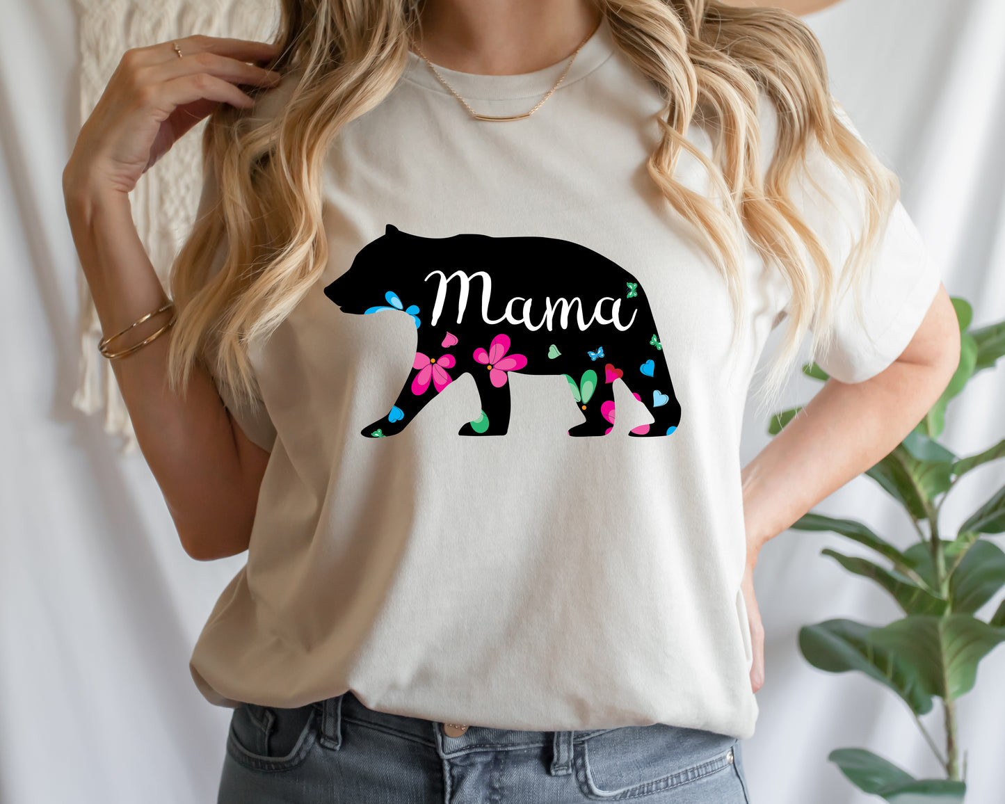 Floral Mama Bear PNG