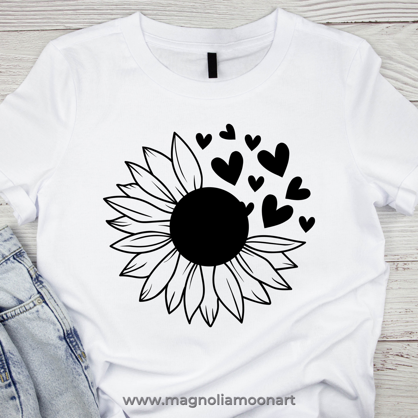 Sunflower with Hearts SVG