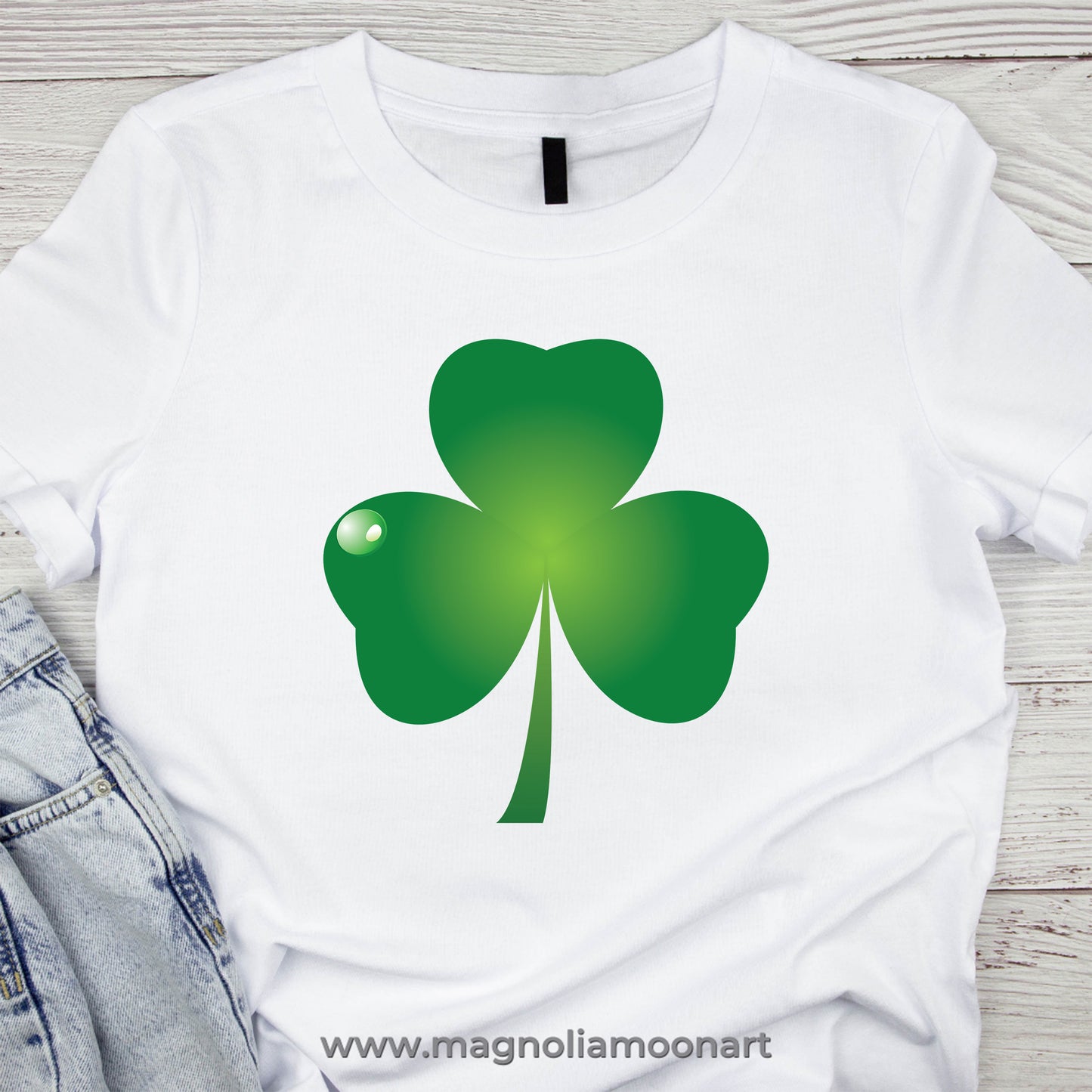 Shamrock with a Water Drop PNG