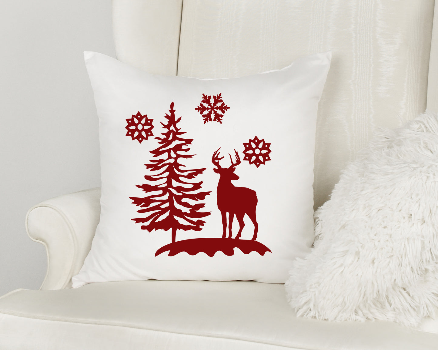 Christmas Scene with Deer SVG