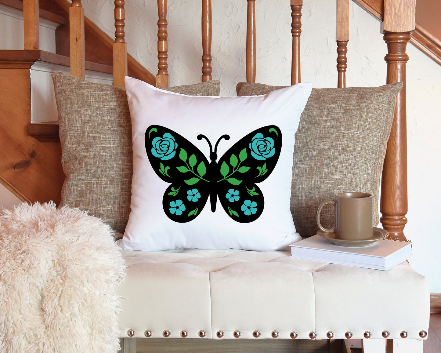 Floral Monarch Butterfly