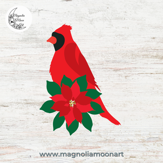 Cardinal and Poinsettia SVG