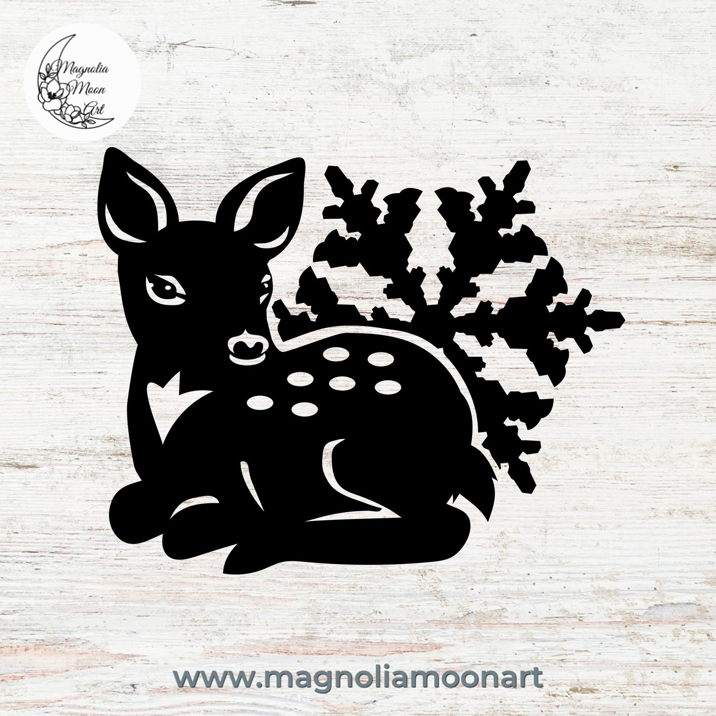 Baby Deer and Snowflake SVG