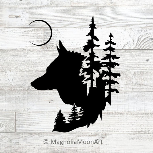 Wolf Forest Fantasy SVG
