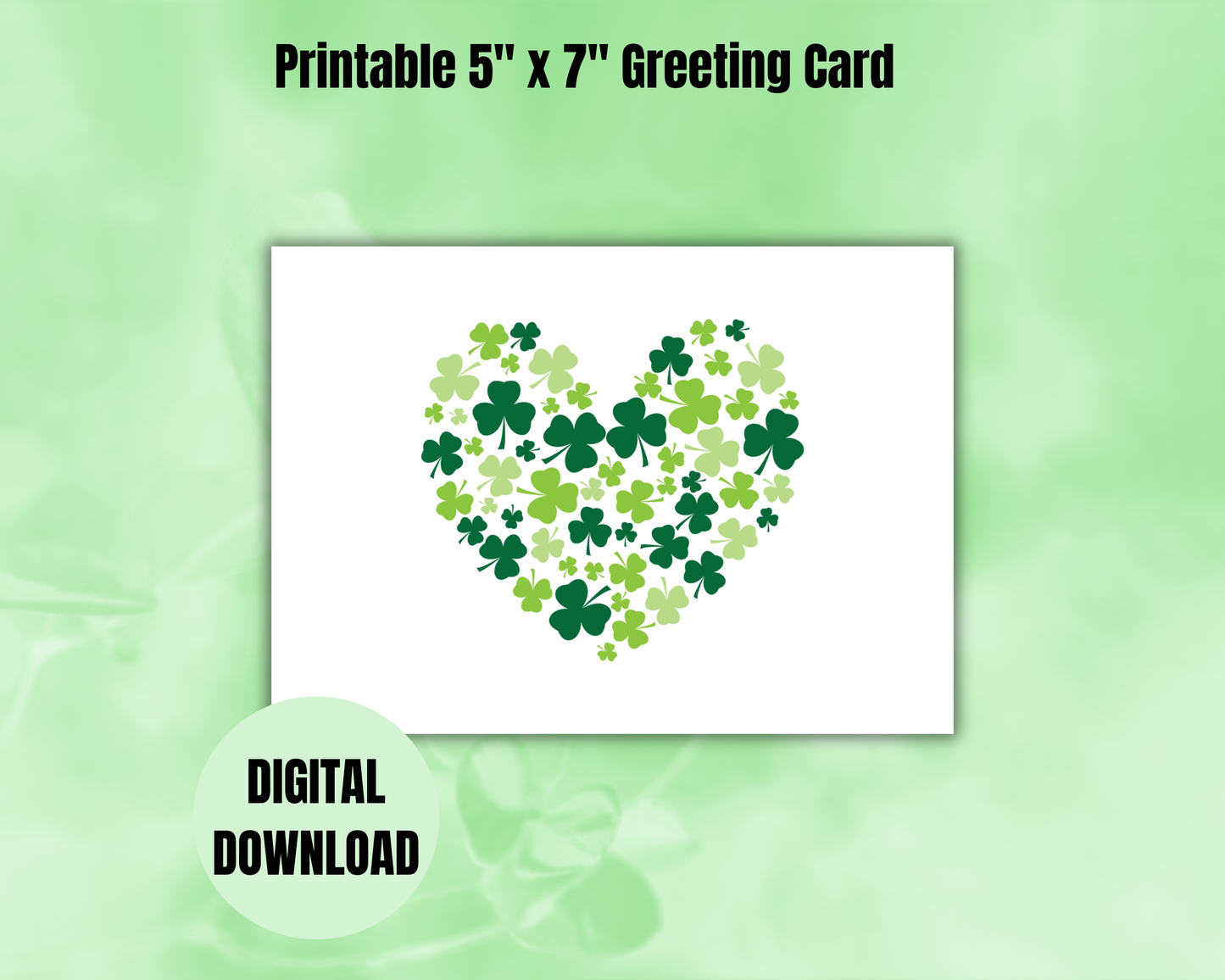 Saint Patrick's Day Shamrock Heart Greeting Card