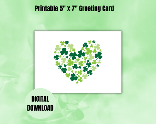 Saint Patrick's Day Shamrock Heart Greeting Card