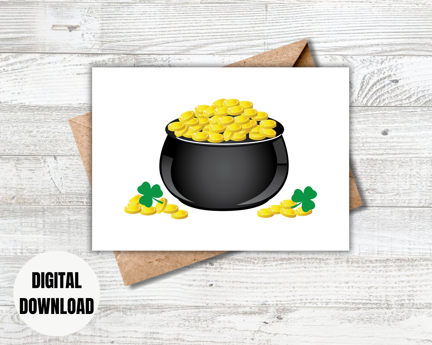 Happy Saint Patrick's Day Pot of Gold Greeting Card