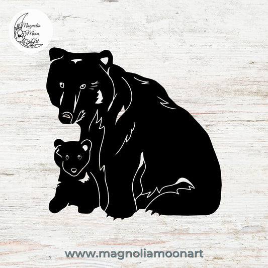 Mama Bear and Baby Bear SVG