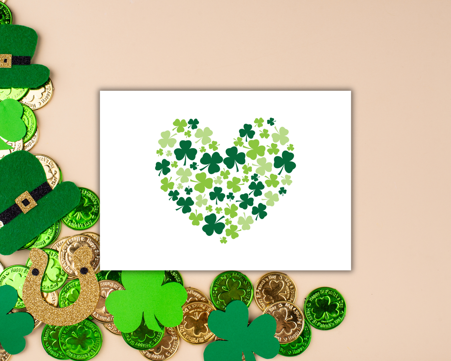 Saint Patrick's Day Shamrock Heart Greeting Card