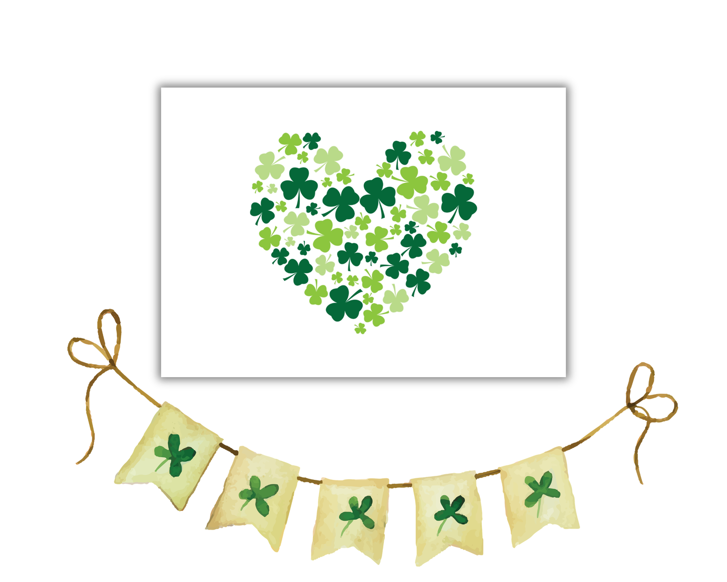 Saint Patrick's Day Shamrock Heart Greeting Card