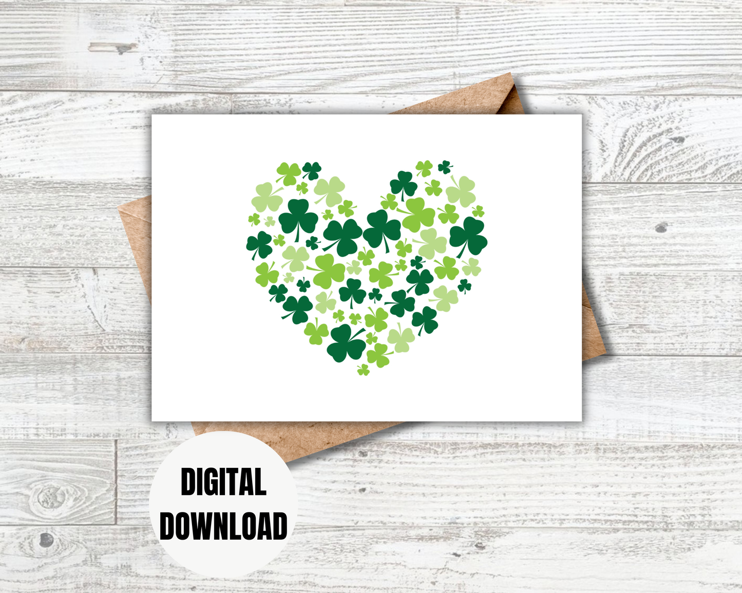 Saint Patrick's Day Shamrock Heart Greeting Card
