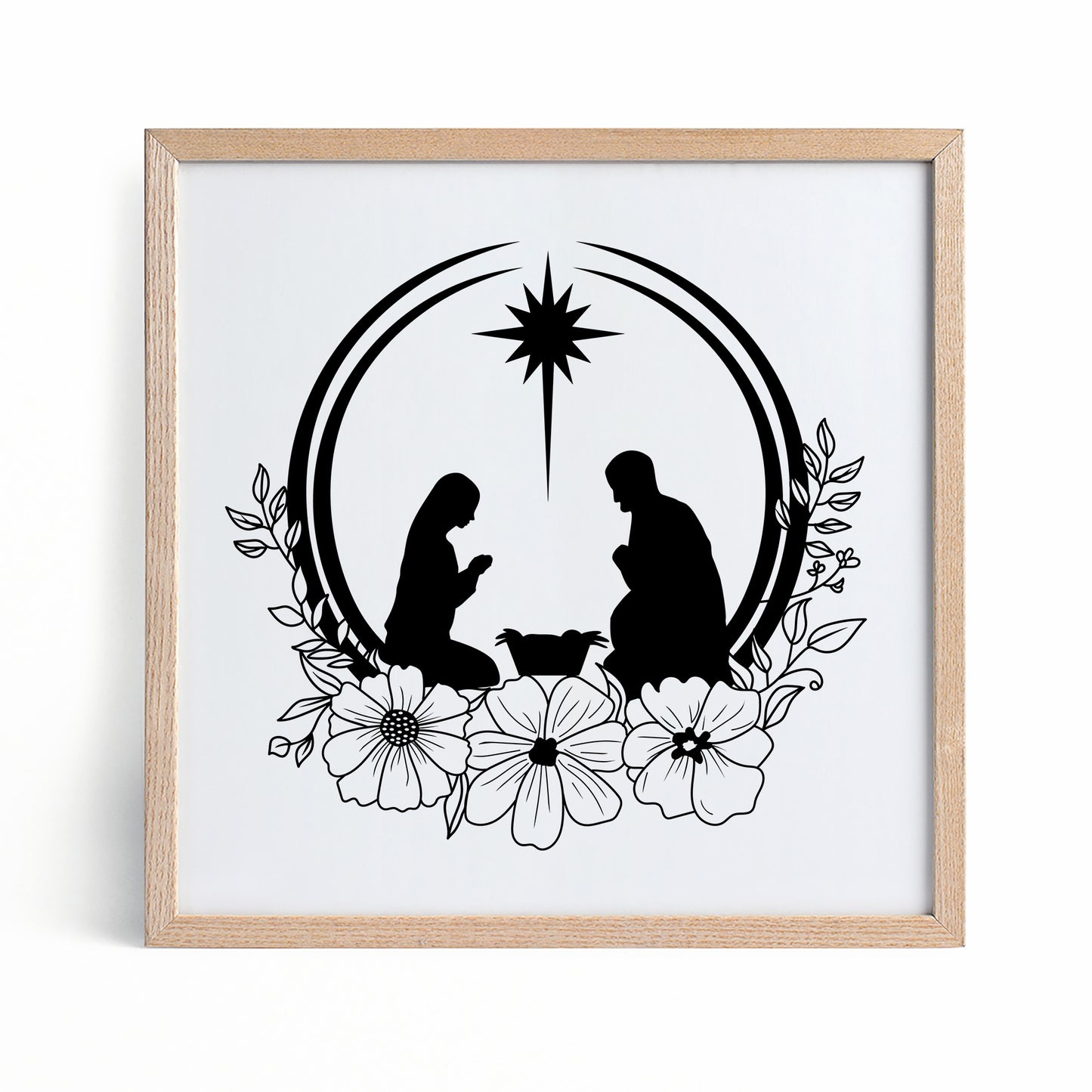 Floral Nativity SVG