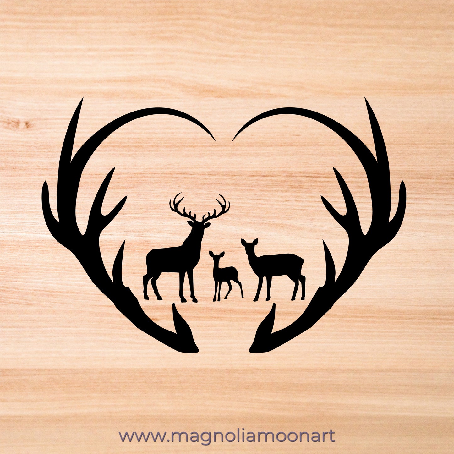 Deer Antlers Heart SVG