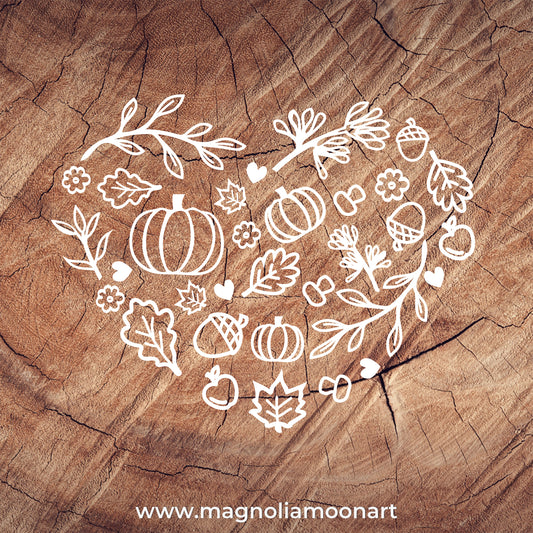 White Fall Heart SVG