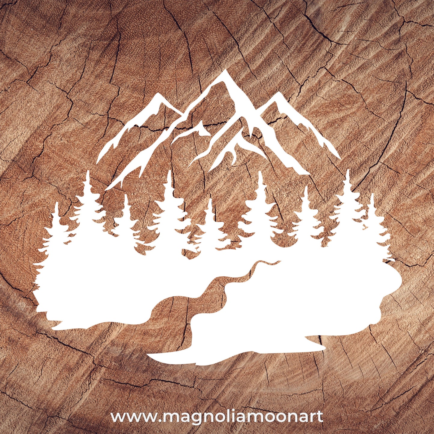 Mountain River Scene SVG