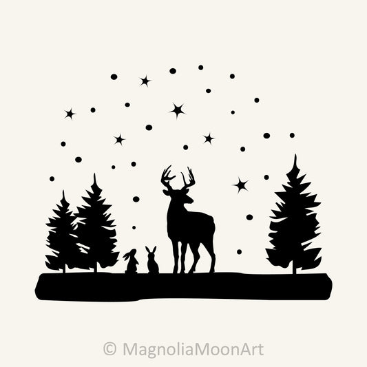 Christmas Deer and Bunnies SVG