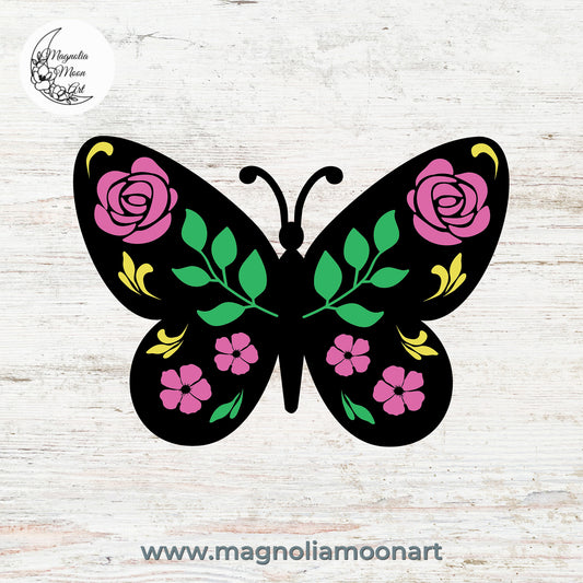 Floral Butterfly SVG
