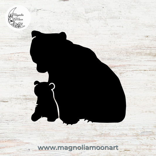 Mama Bear and Baby Bear SVG
