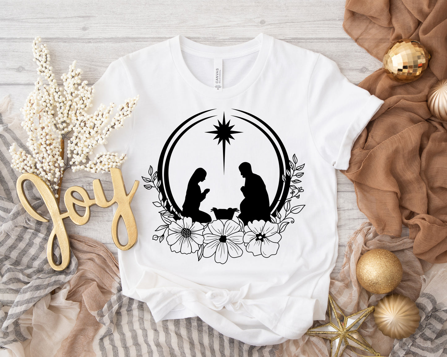 Floral Nativity SVG