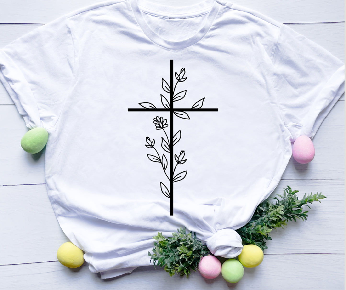 Floral Cross SVG