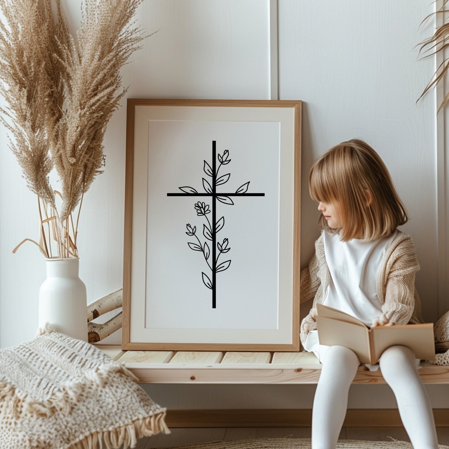 Floral Cross SVG