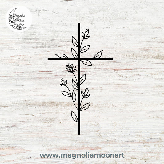Floral Cross SVG